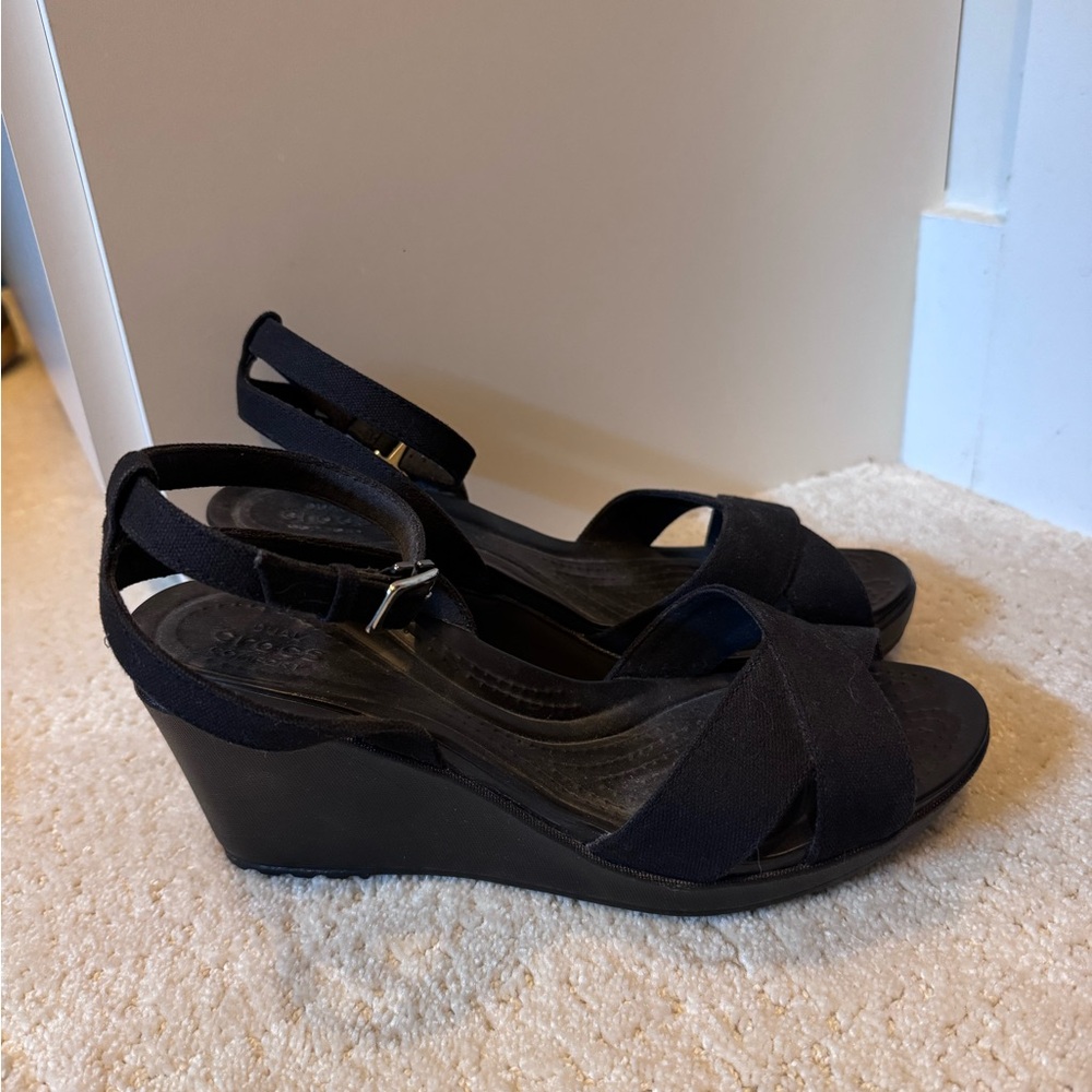 Crocs wedge ankle strap sandals